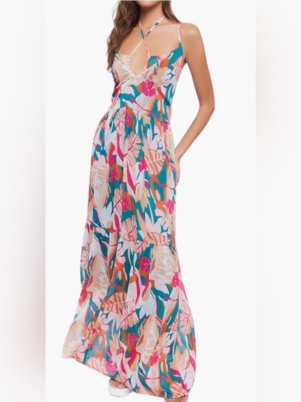 Melloday Tropical Floral Maxi Dress